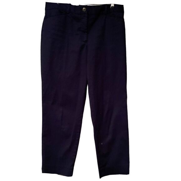 Talbots Navy The Perfect Crop Pants Flat Front Size 6 - Picture 2 of 11